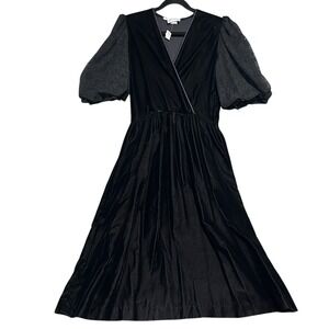 VTG‎ Lizzy & Johnny by Lucero M/L Velvet Dress Cocktail Lace Puff Sleeve 13/14